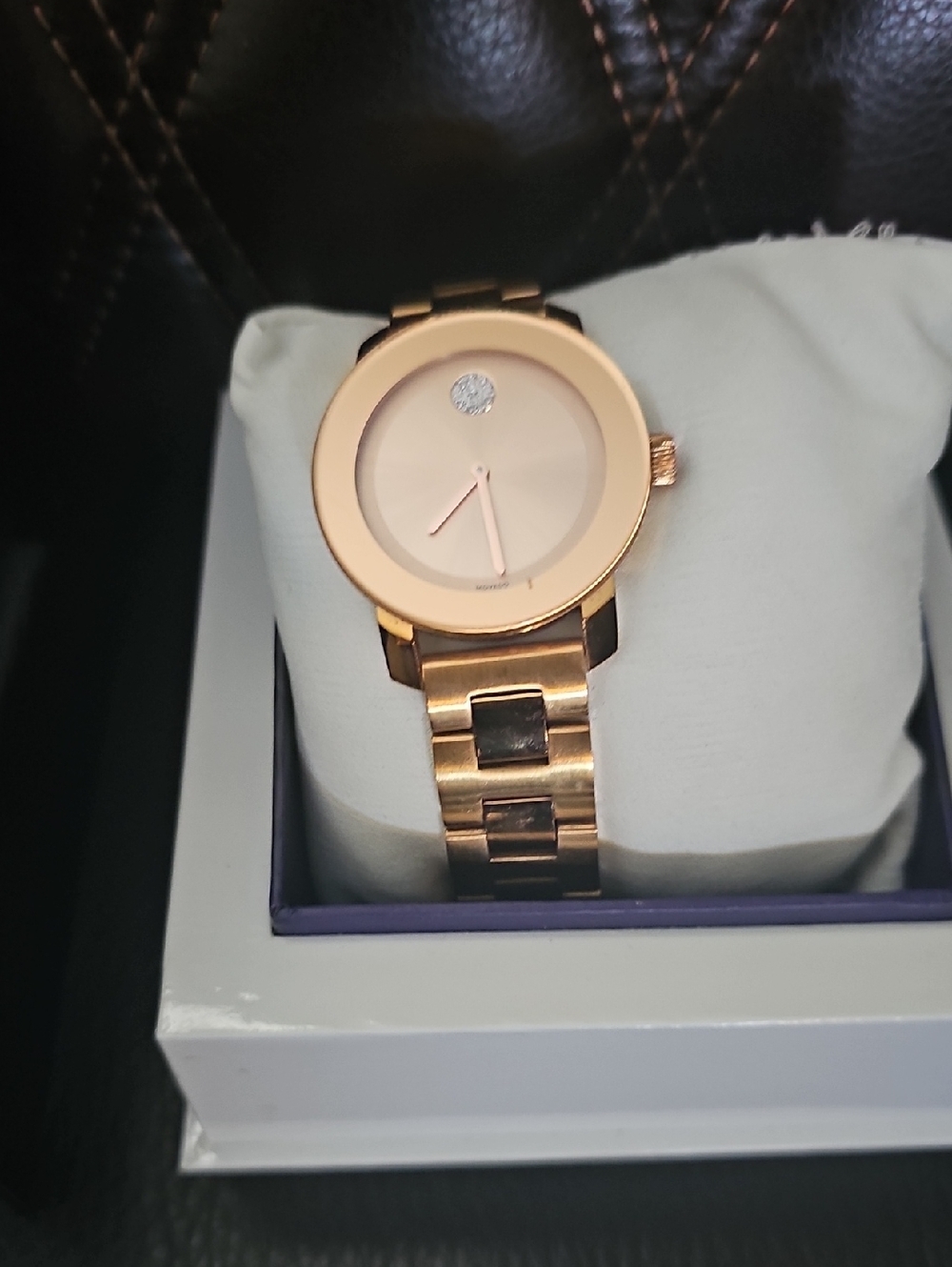 Movado Rose Gold Minimal Dial Bracelet Watch